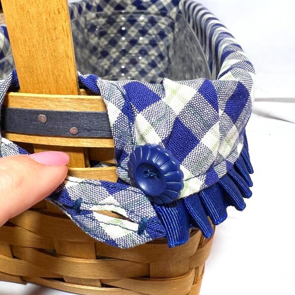 Longaberger 2003- Blue Ribbon Collection Canning Basket-Blue/White/Plastic-Plaid - Picture 12 of 16